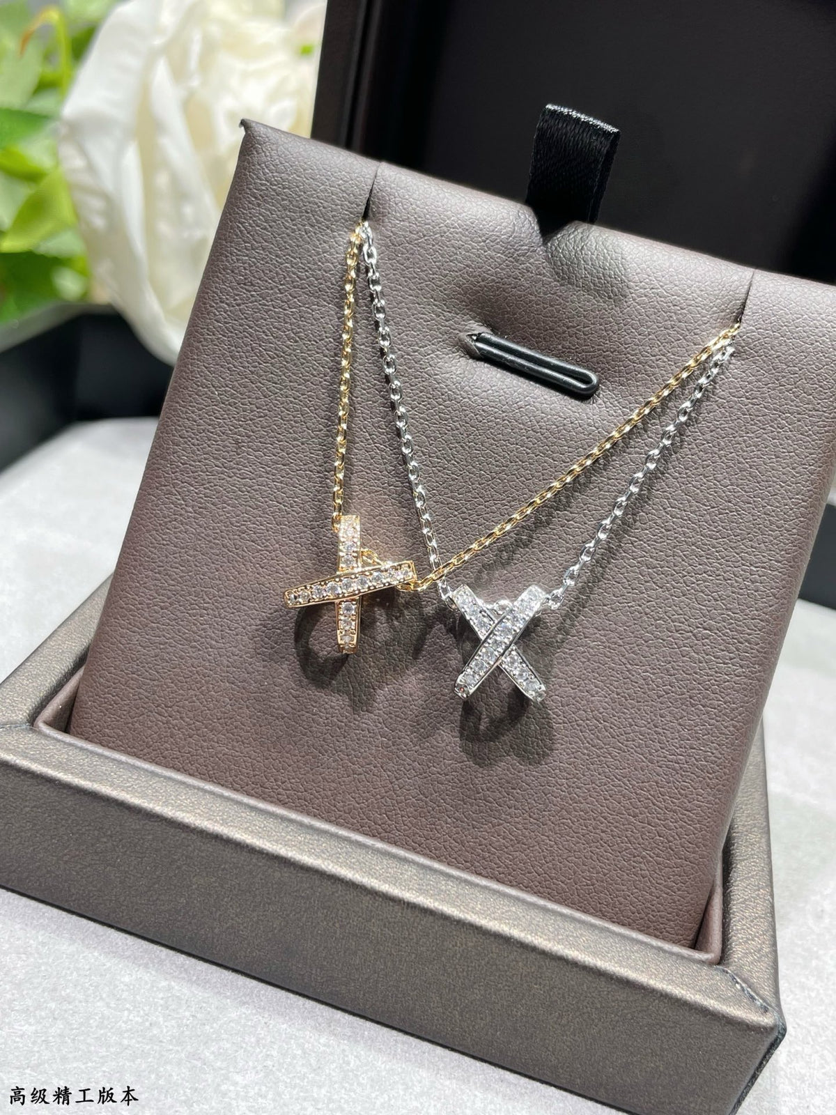 crystal minimalist Necklace for women - alternate angle view 3