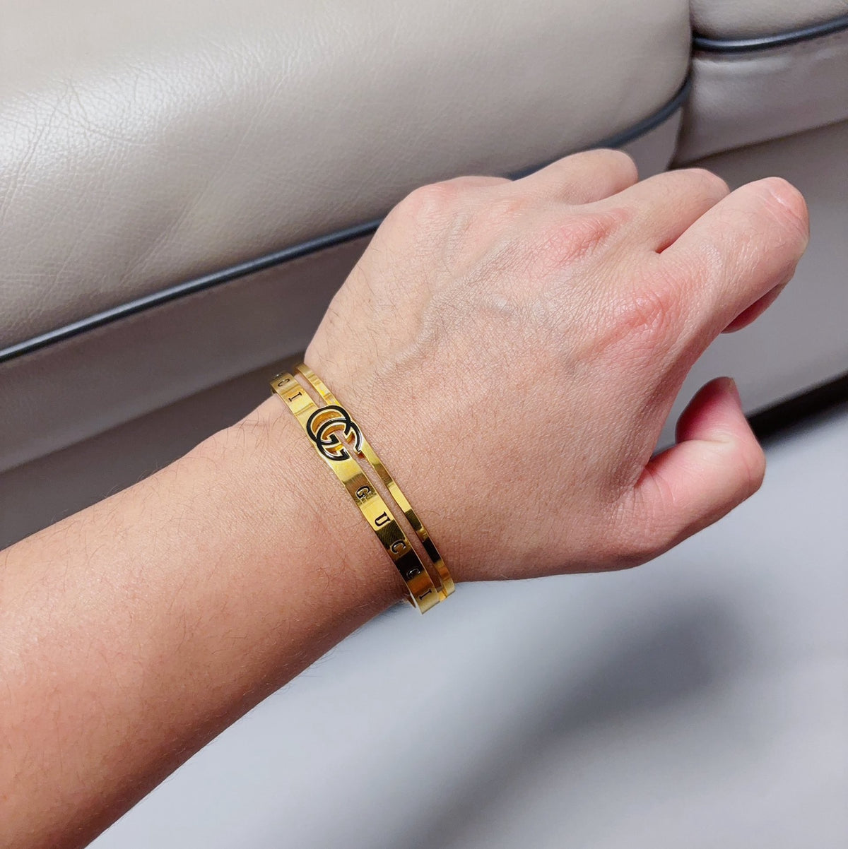 rose gold rose Bangle for men - alternate angle view 2