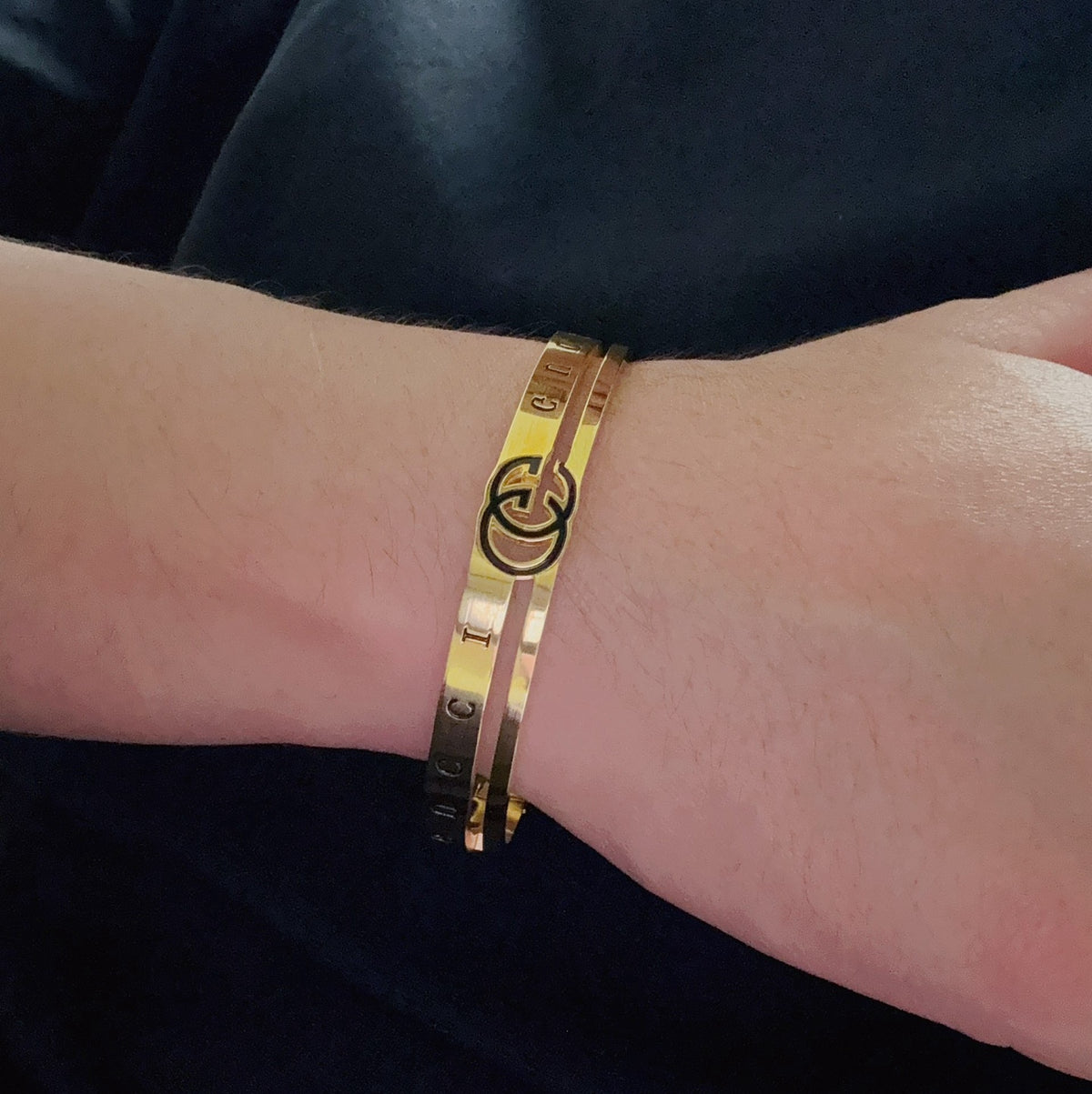 rose gold rose Bangle for men - alternate angle view 3