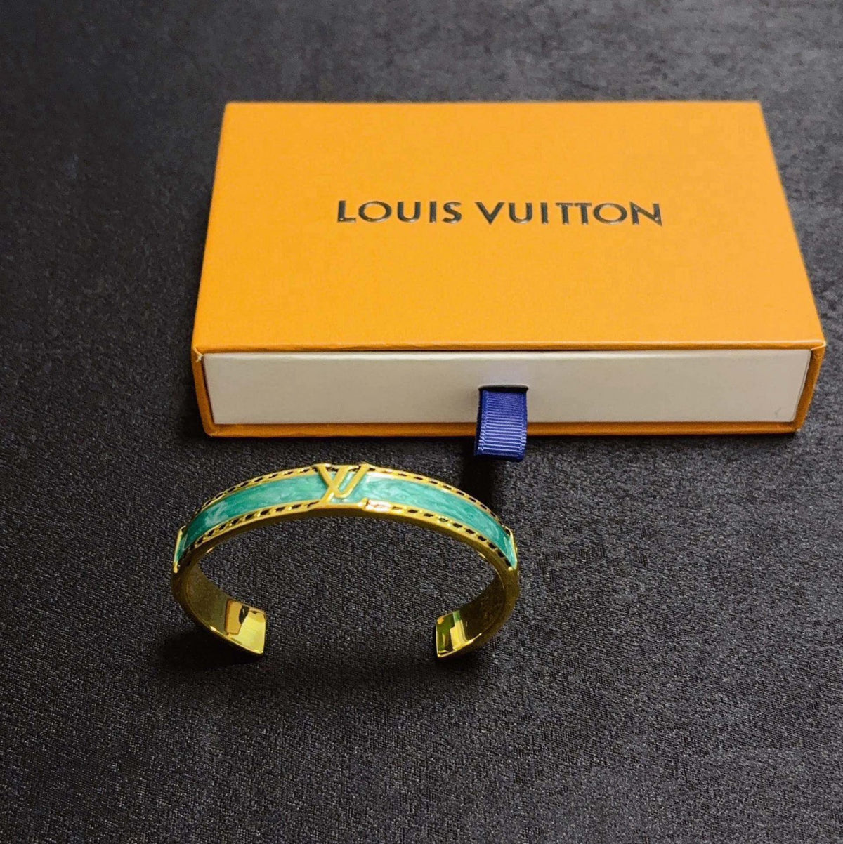 gold letter Bangle for women - alternate angle view 9
