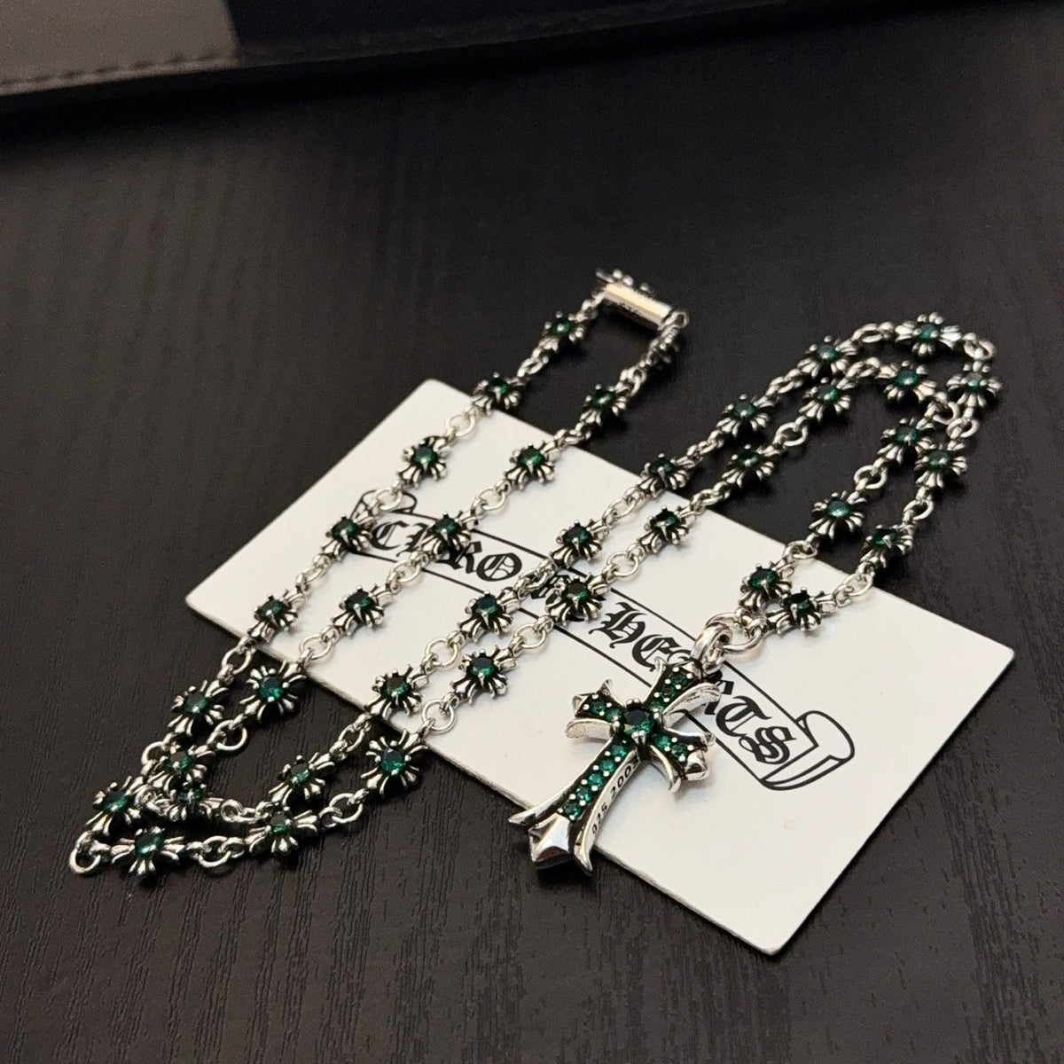 antique crystal cross Pendant for men - alternate angle view 5