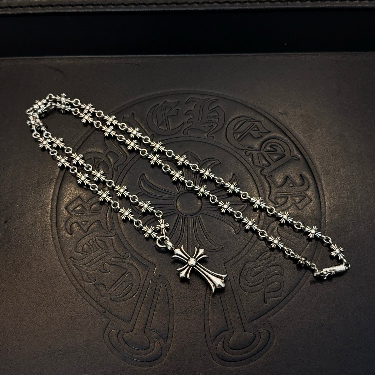 antique crystal cross Pendant for men - alternate angle view 7