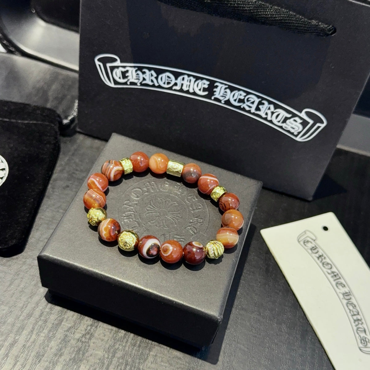 antique cross Bracelet for men - alternate angle view 2