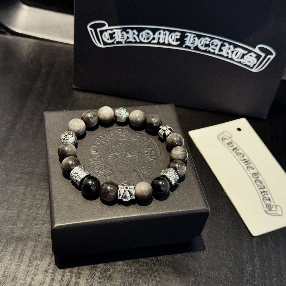 antique cross Bracelet for men - alternate angle view 3