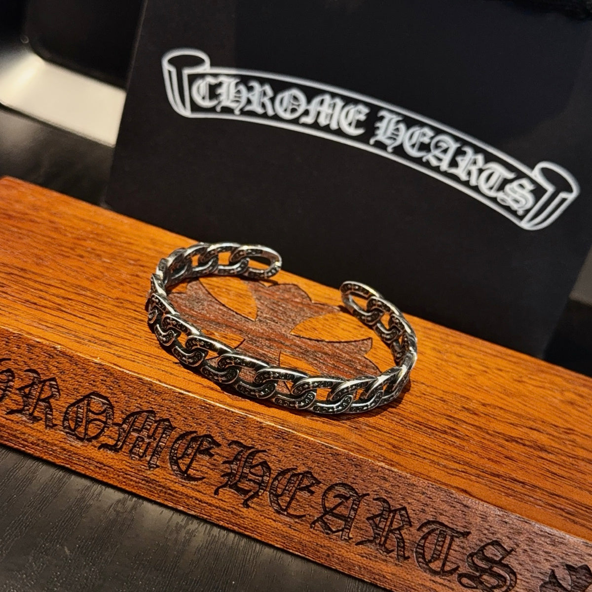 antique cross Bangle for men - product detail view