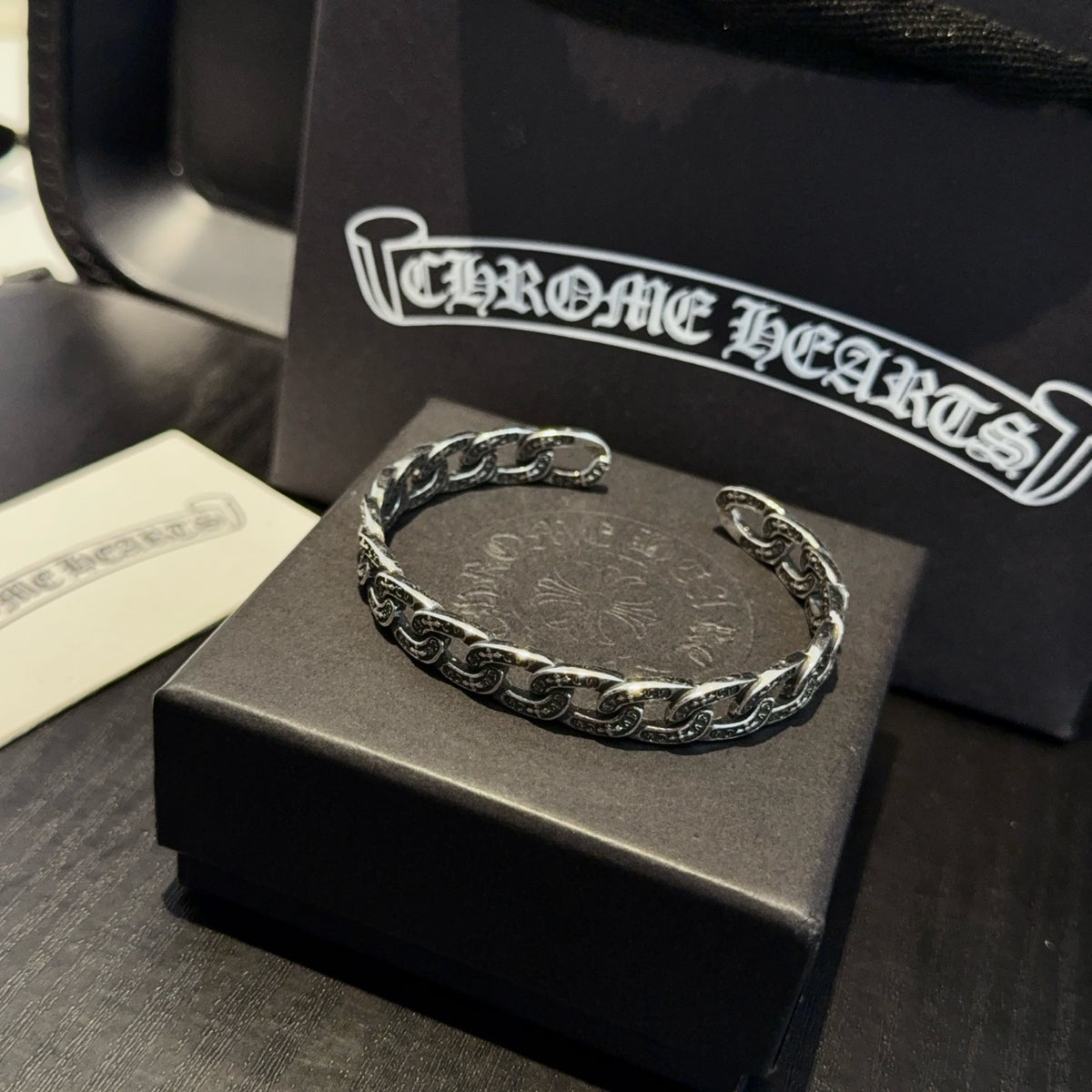 antique cross Bangle for men - alternate angle view 5
