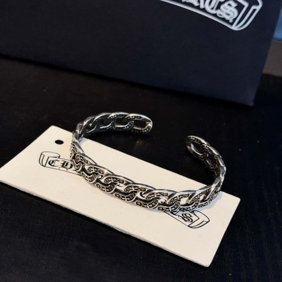 antique cross Bangle for men - alternate angle view 6