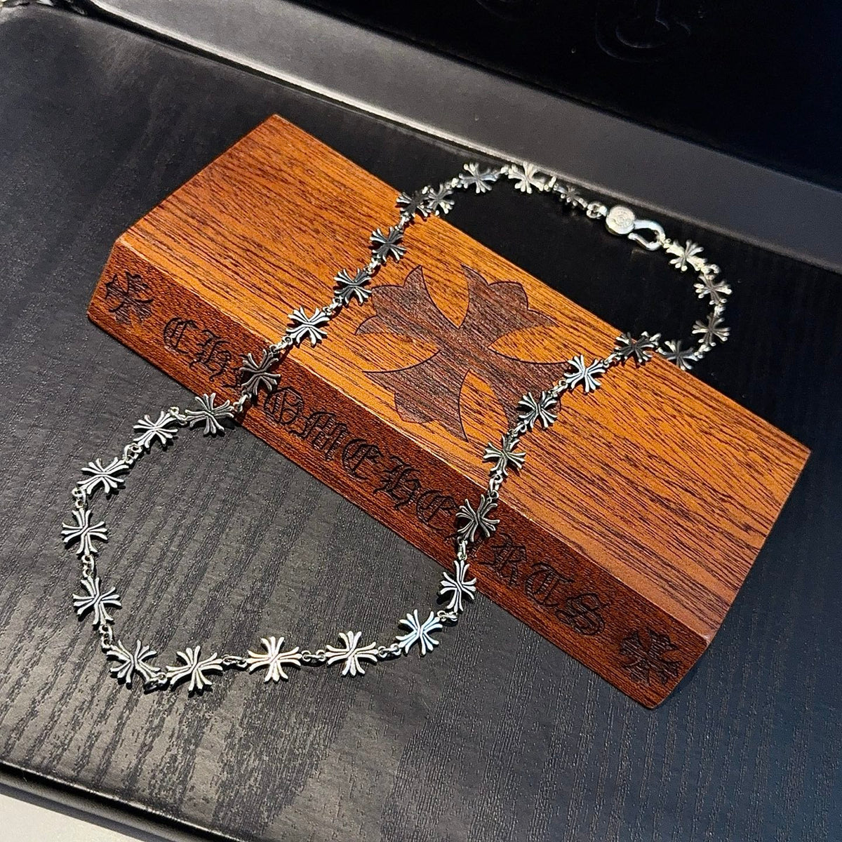 antique cross Necklace for men - alternate angle view 6