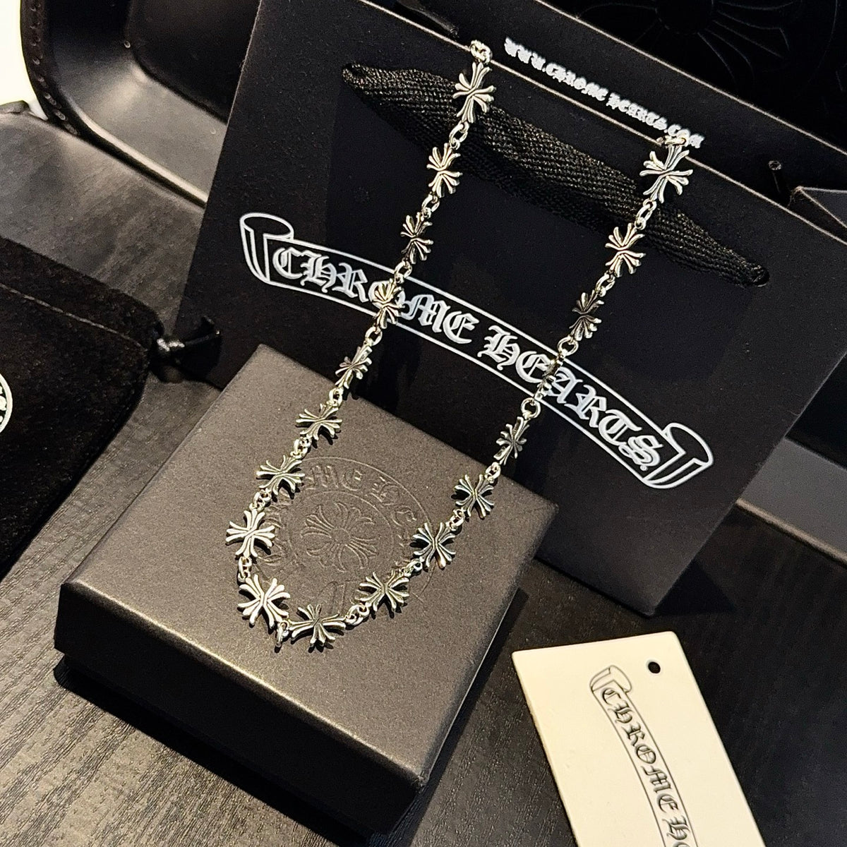antique cross Necklace for men - alternate angle view 2