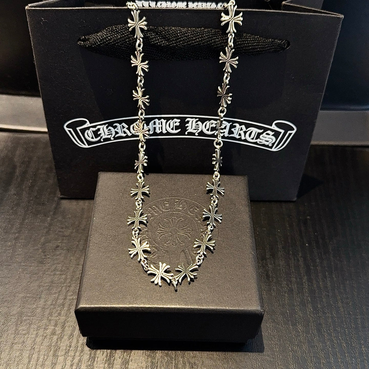 antique cross Necklace for men - product detail view