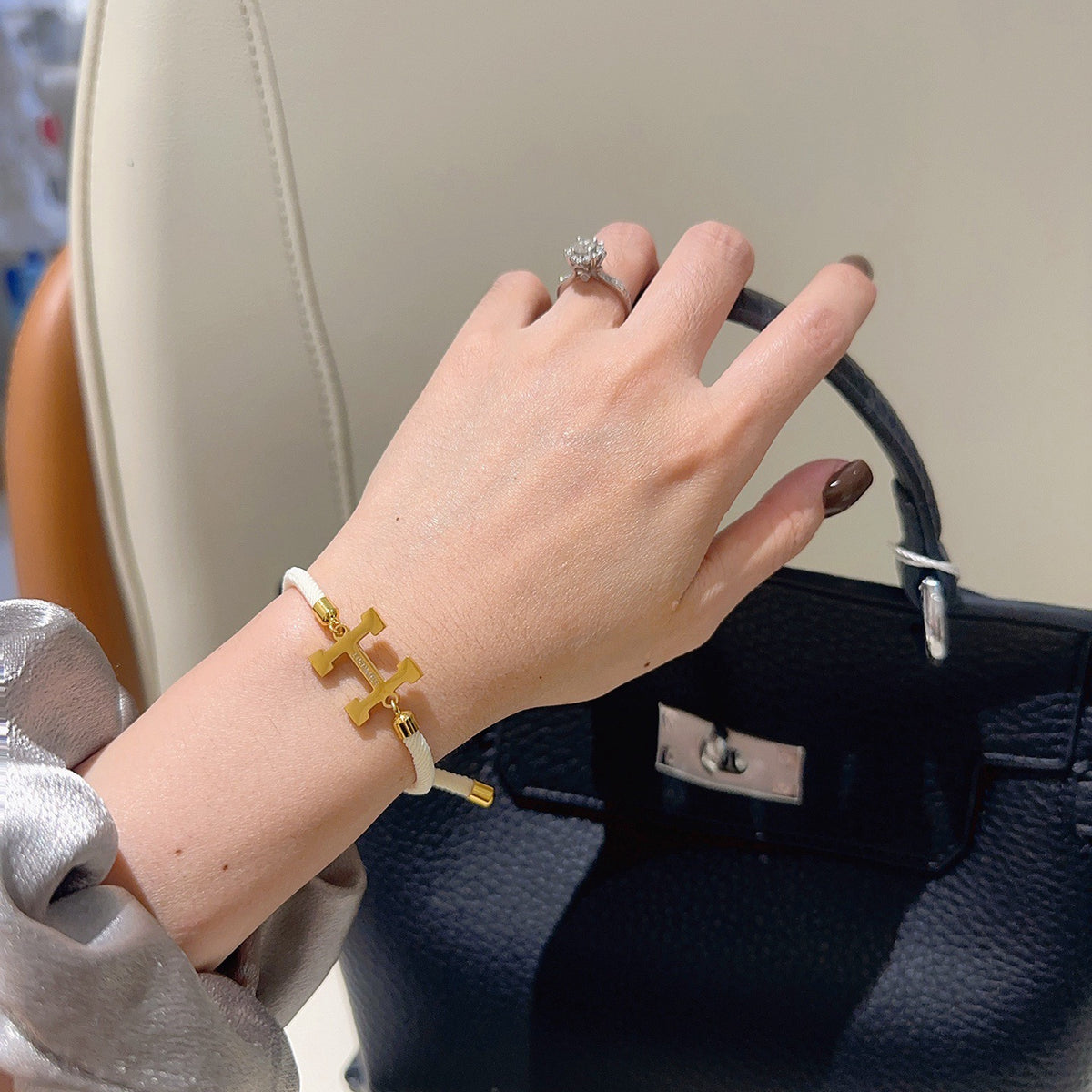 gold trendy Bracelet for women - alternate angle view 6