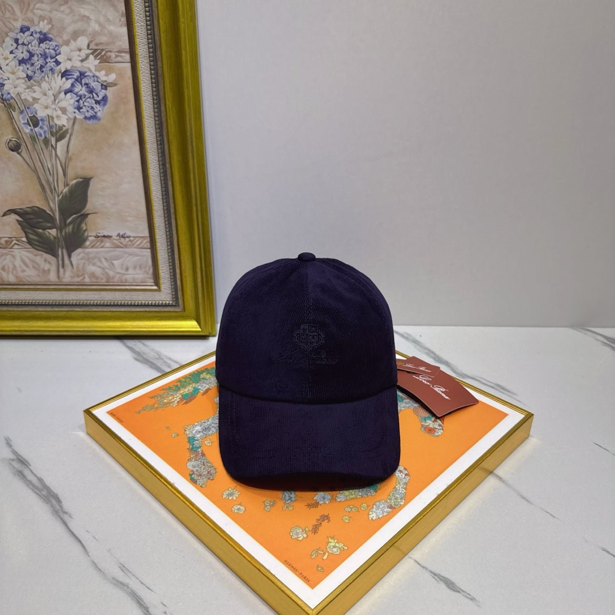 leather floral Baseball Cap for women - product detail view