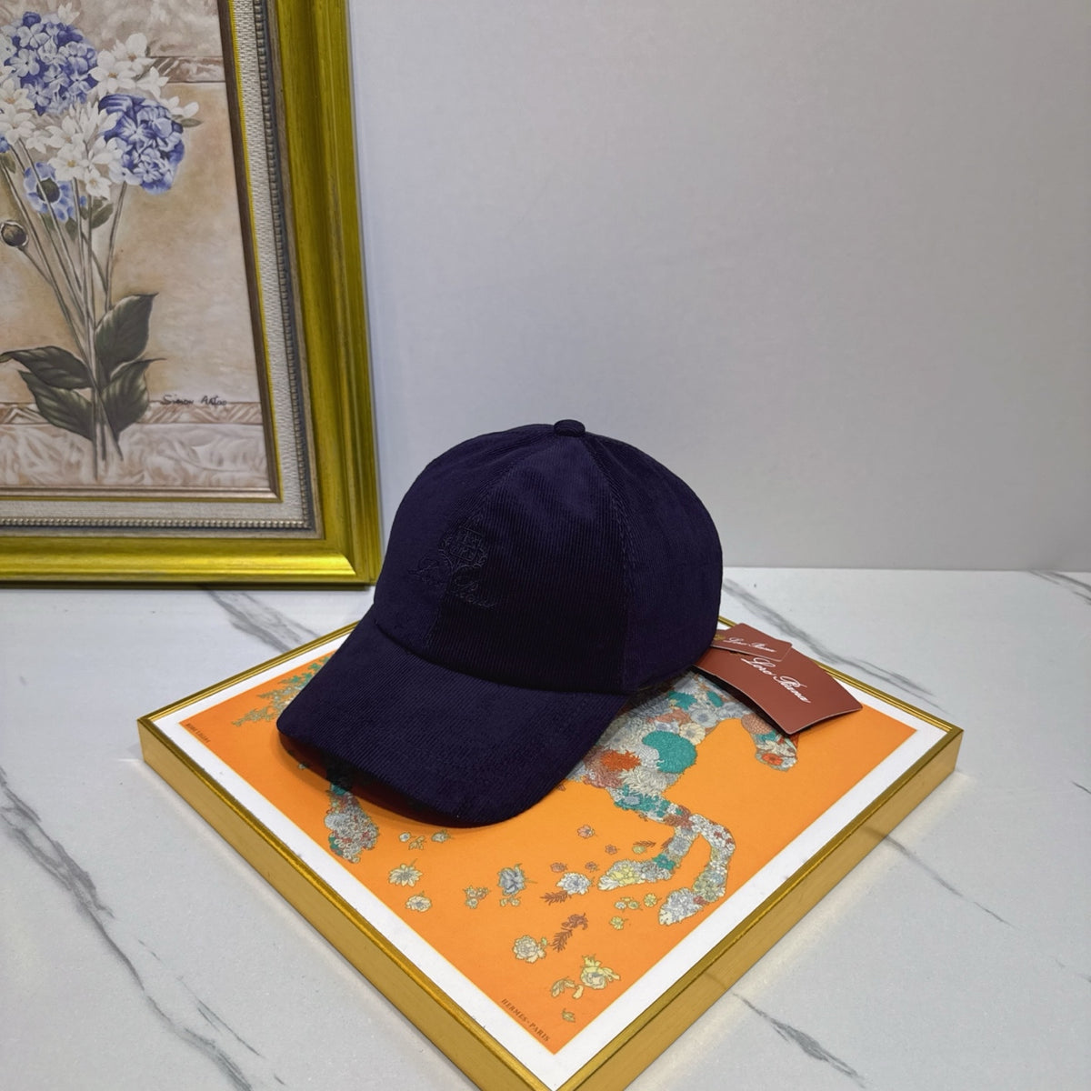 leather floral Baseball Cap for women - alternate angle view 2
