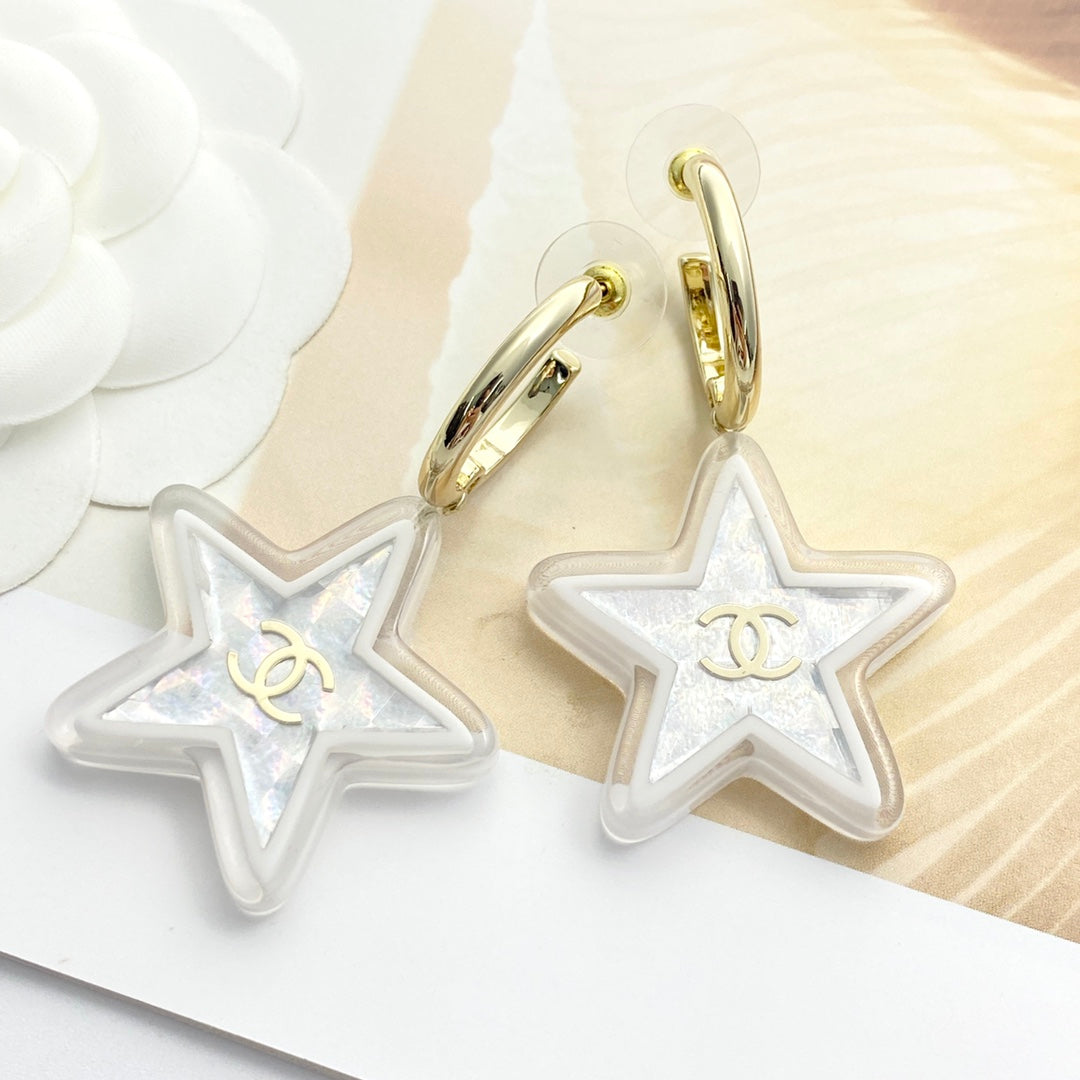 silver acrylic floral Drop Earrings for women - alternate angle view 7
