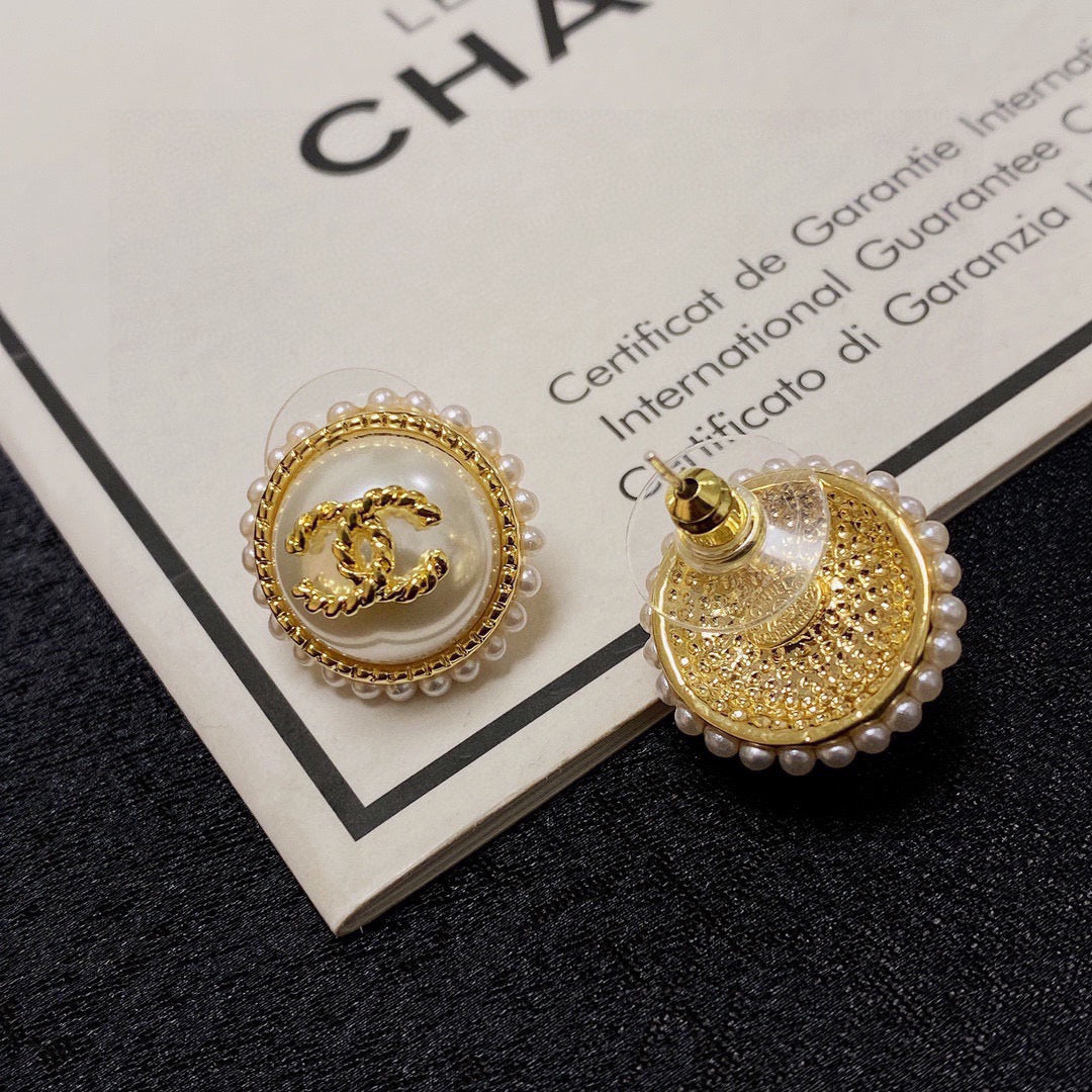 beige pearl Drop Earrings for women - alternate angle view 5