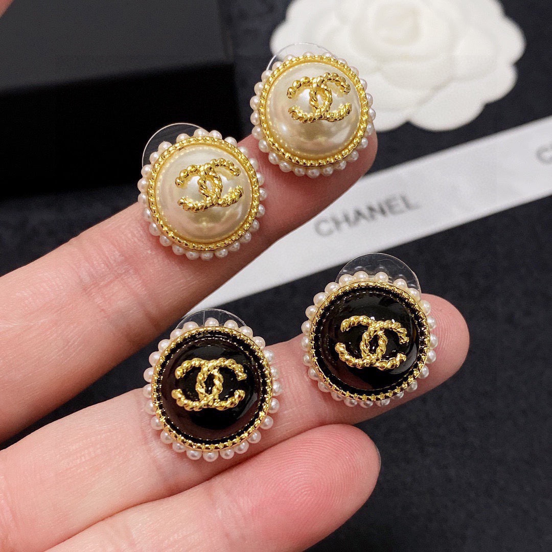beige pearl Drop Earrings for women - product detail view