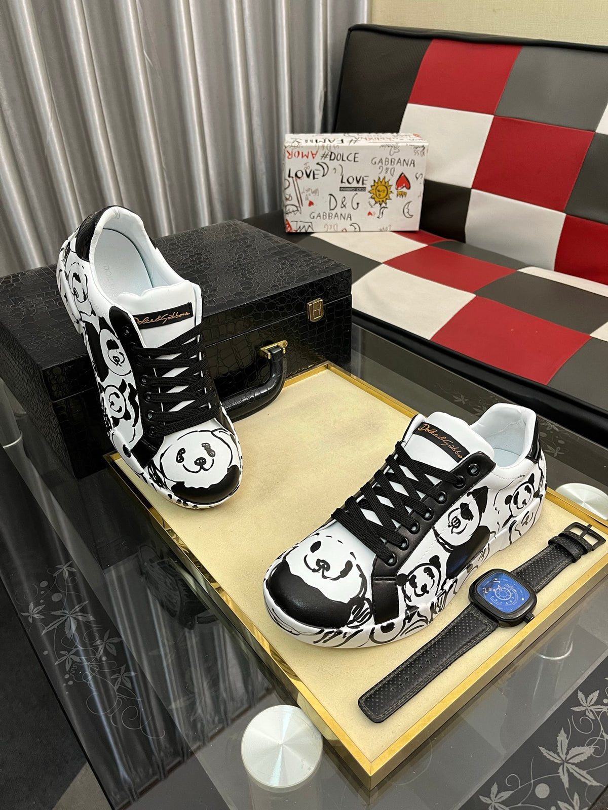Dolce & Gabbana DG Silk Calfskin & Nubuck Casual Sneakers