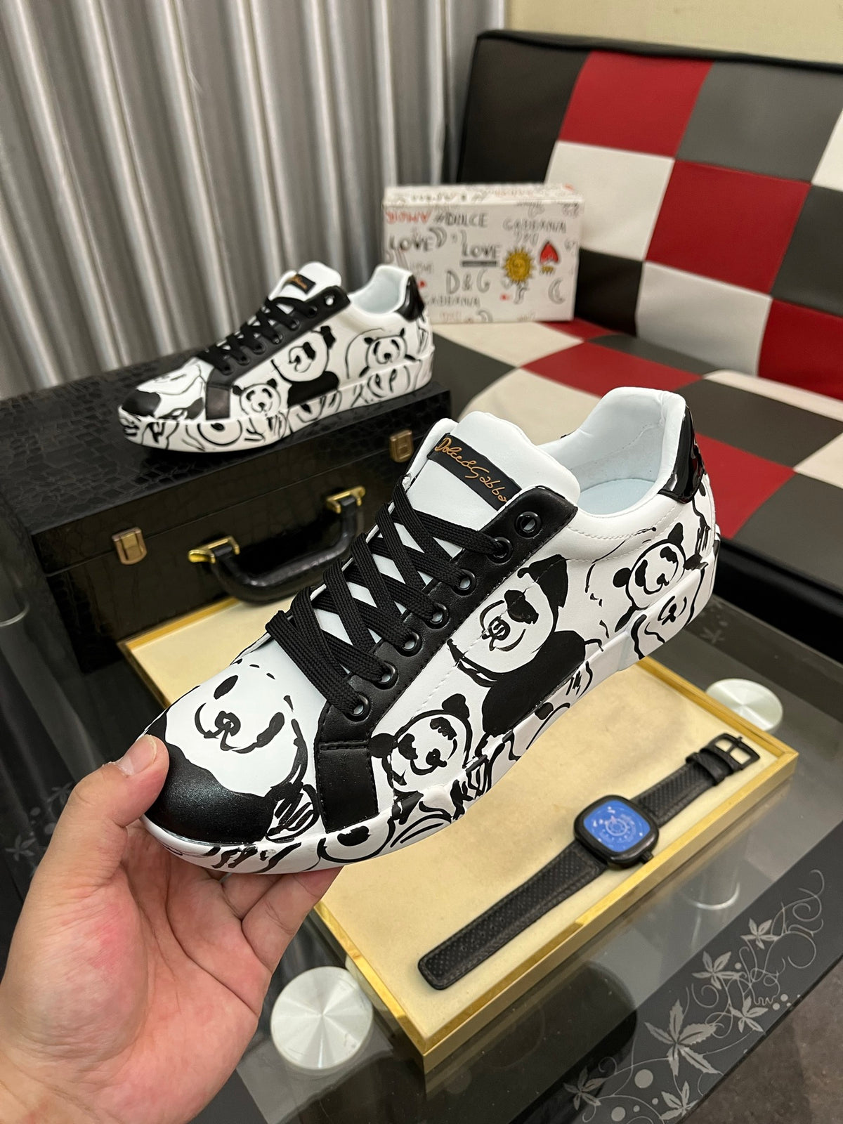 Dolce & Gabbana DG Silk Calfskin & Nubuck Casual Sneakers