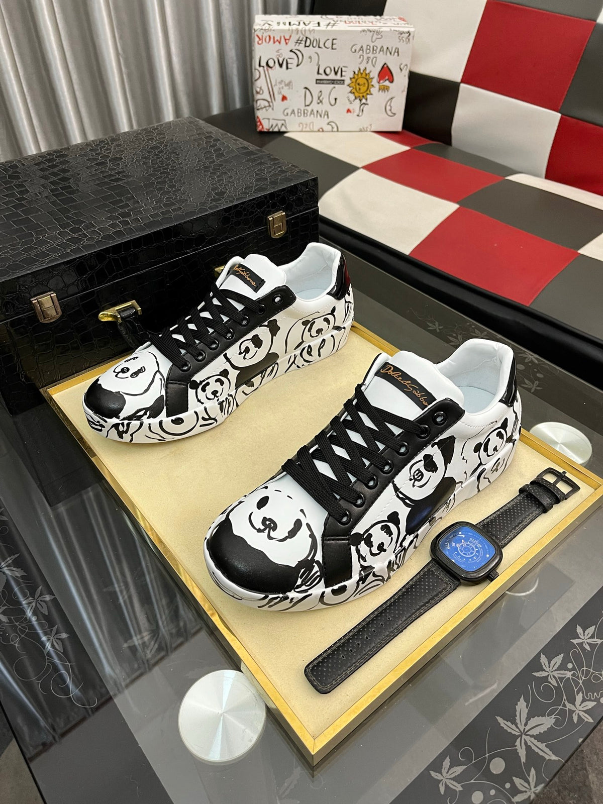 Dolce & Gabbana DG Silk Calfskin & Nubuck Casual Sneakers