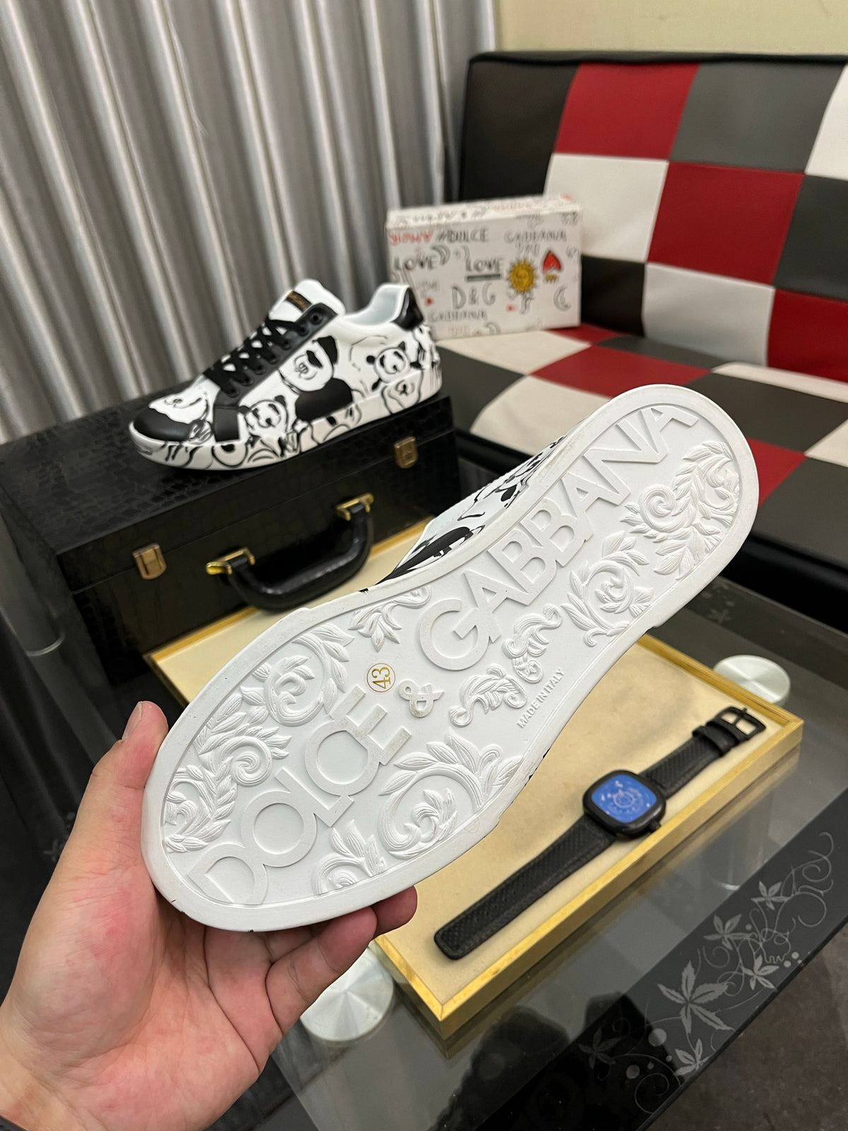 Dolce & Gabbana DG Silk Calfskin & Nubuck Casual Sneakers