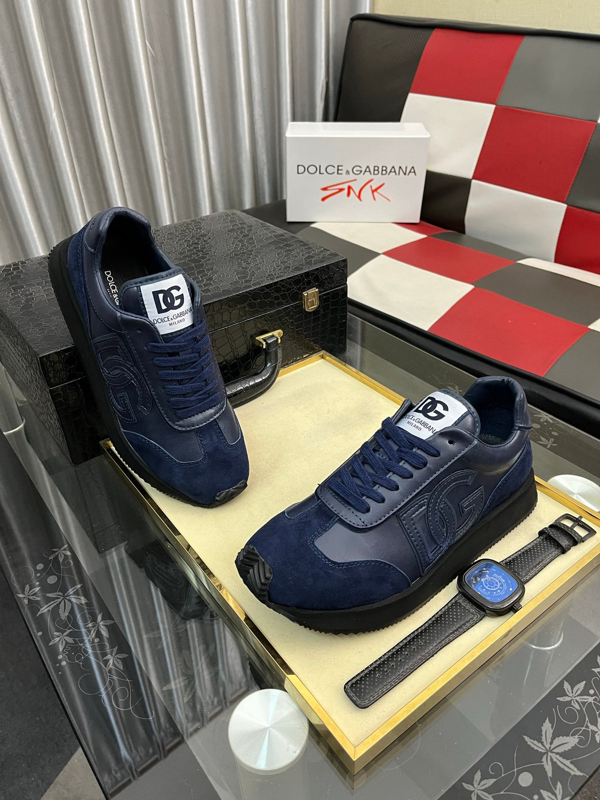 Dolce & Gabbana DG Silk Calfskin & Nubuck Casual Sneakers