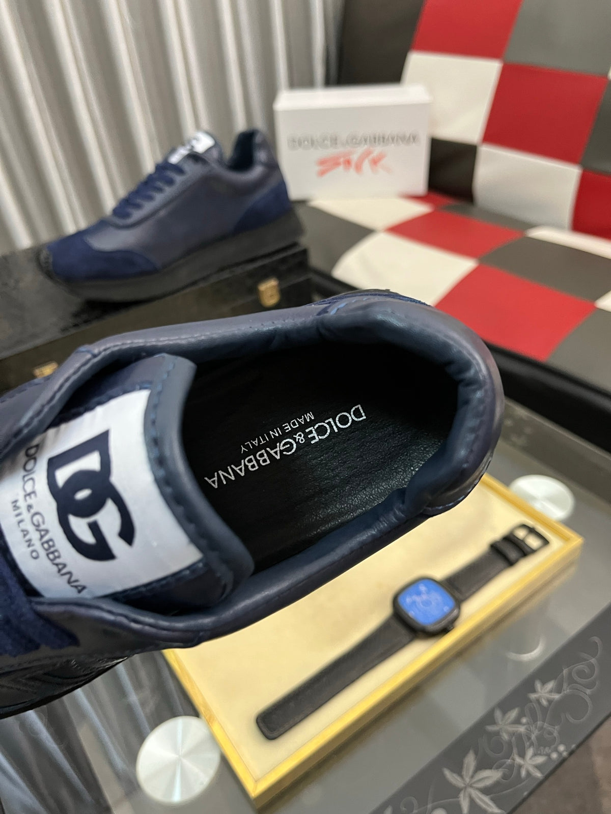 Dolce & Gabbana DG Silk Calfskin & Nubuck Casual Sneakers