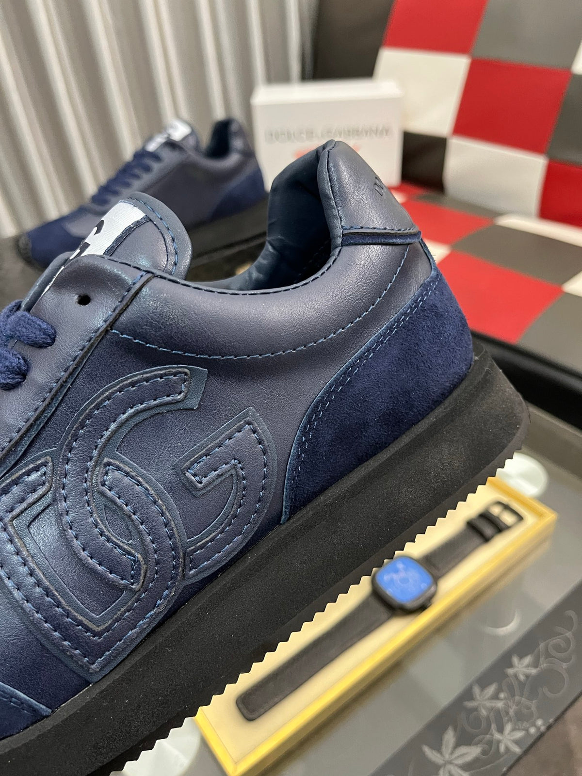 Dolce & Gabbana DG Silk Calfskin & Nubuck Casual Sneakers