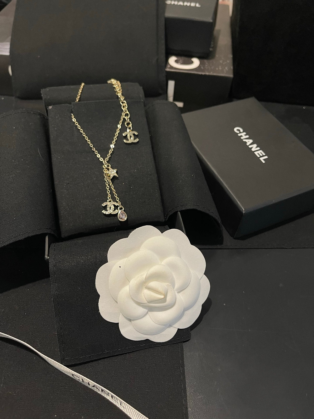 crystal tassel Necklace for women - product detail view