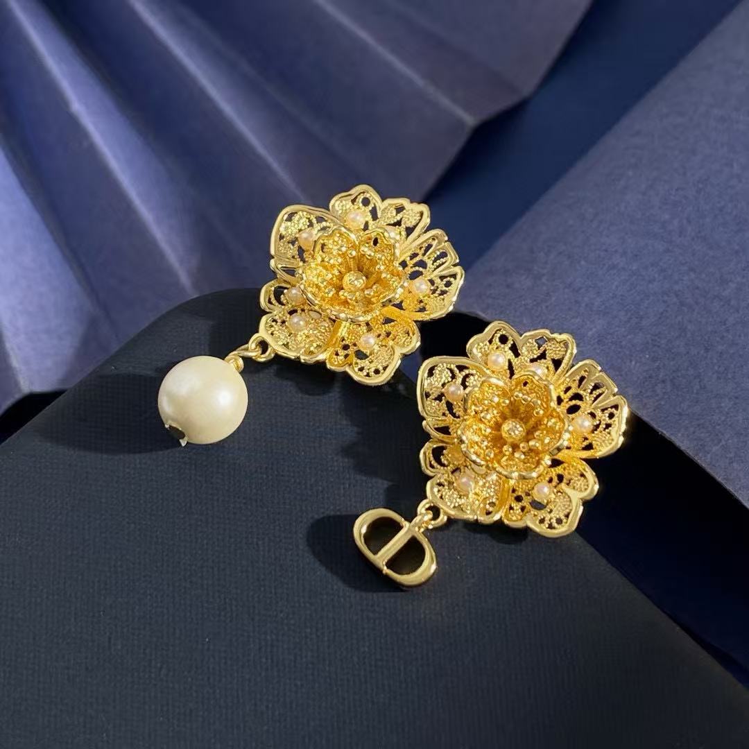 letter Stud Earrings for women - alternate angle view 2