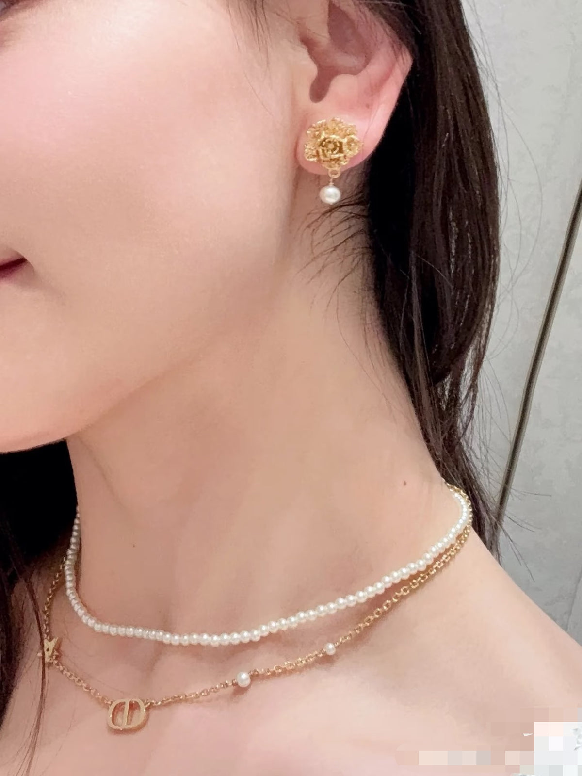 letter Stud Earrings for women - alternate angle view 3