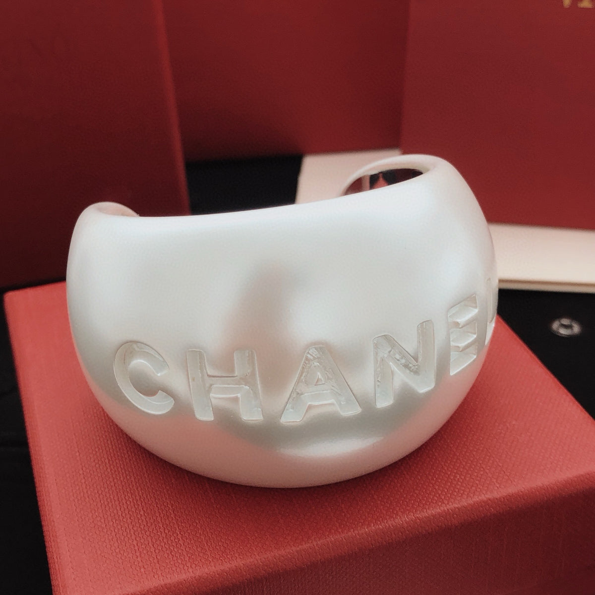 white brass pearl Bangle for women - alternate angle view 7