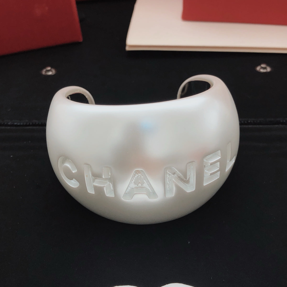 white brass pearl Bangle for women - alternate angle view 5