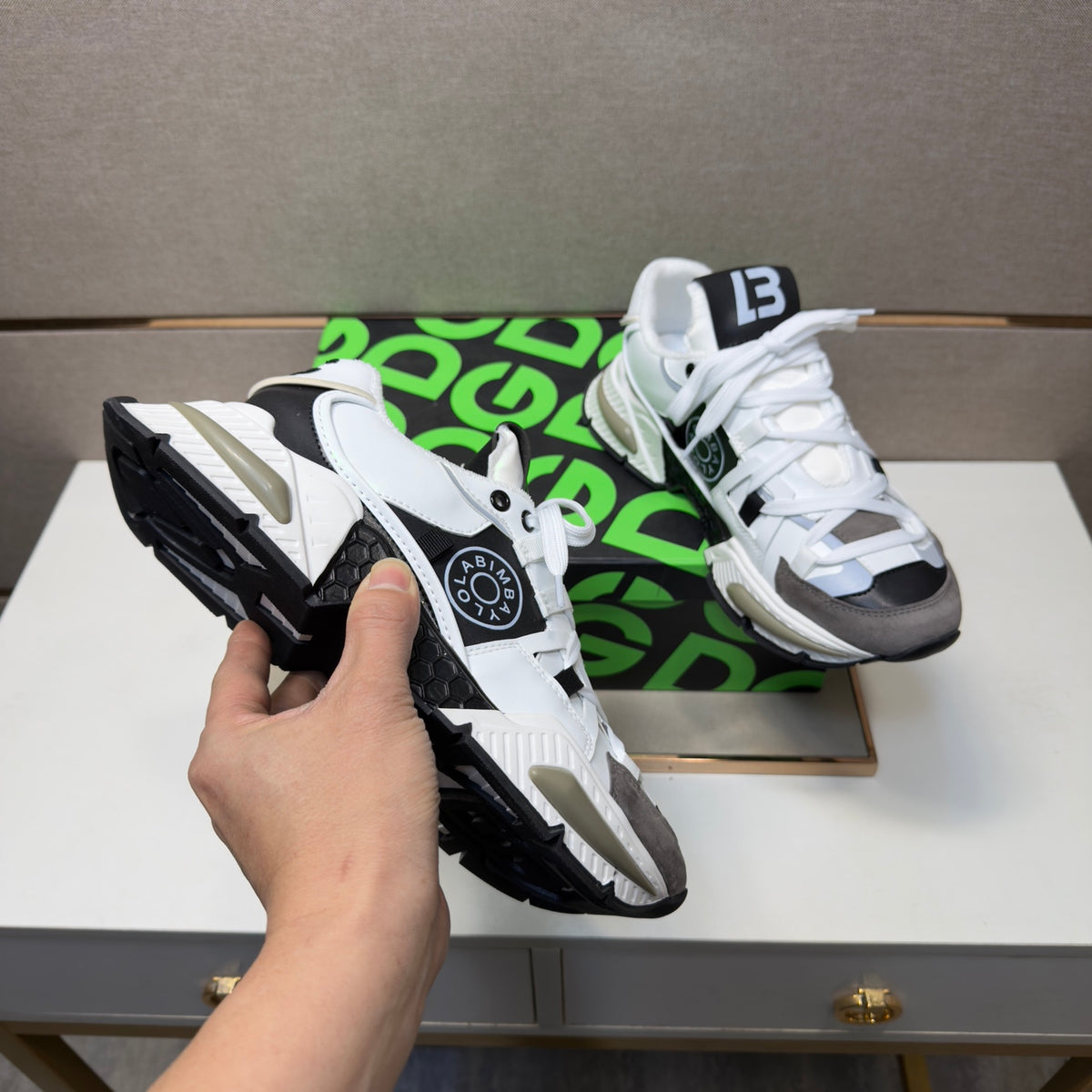 Dolce & Gabbana DG Couple's Multi-Material Casual Sneakers Multi-Color