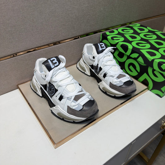 Dolce & Gabbana DG Couple's Multi-Material Casual Sneakers Multi-Color
