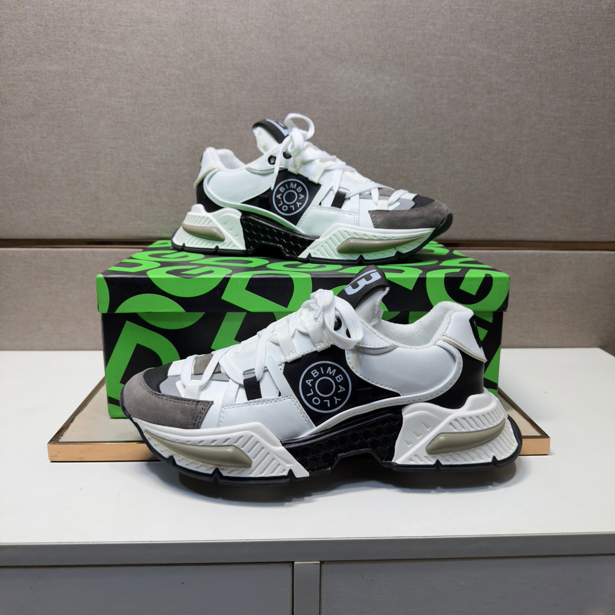 Dolce & Gabbana DG Couple's Multi-Material Casual Sneakers Multi-Color