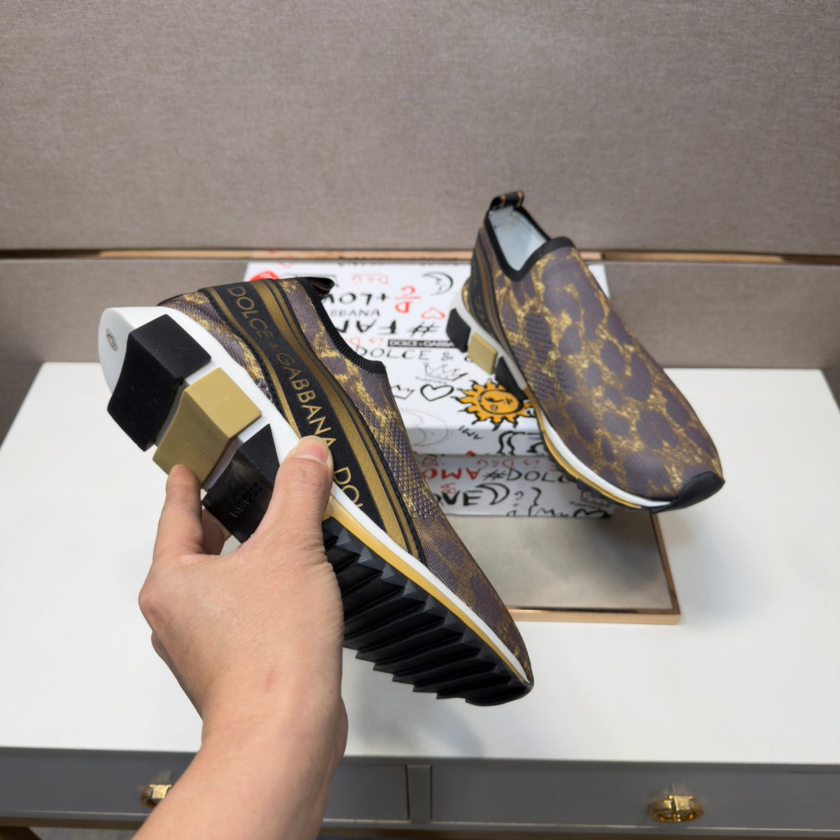 Dolce & Gabbana DG Couple's Multi-Material Casual Sneakers Multi-Color