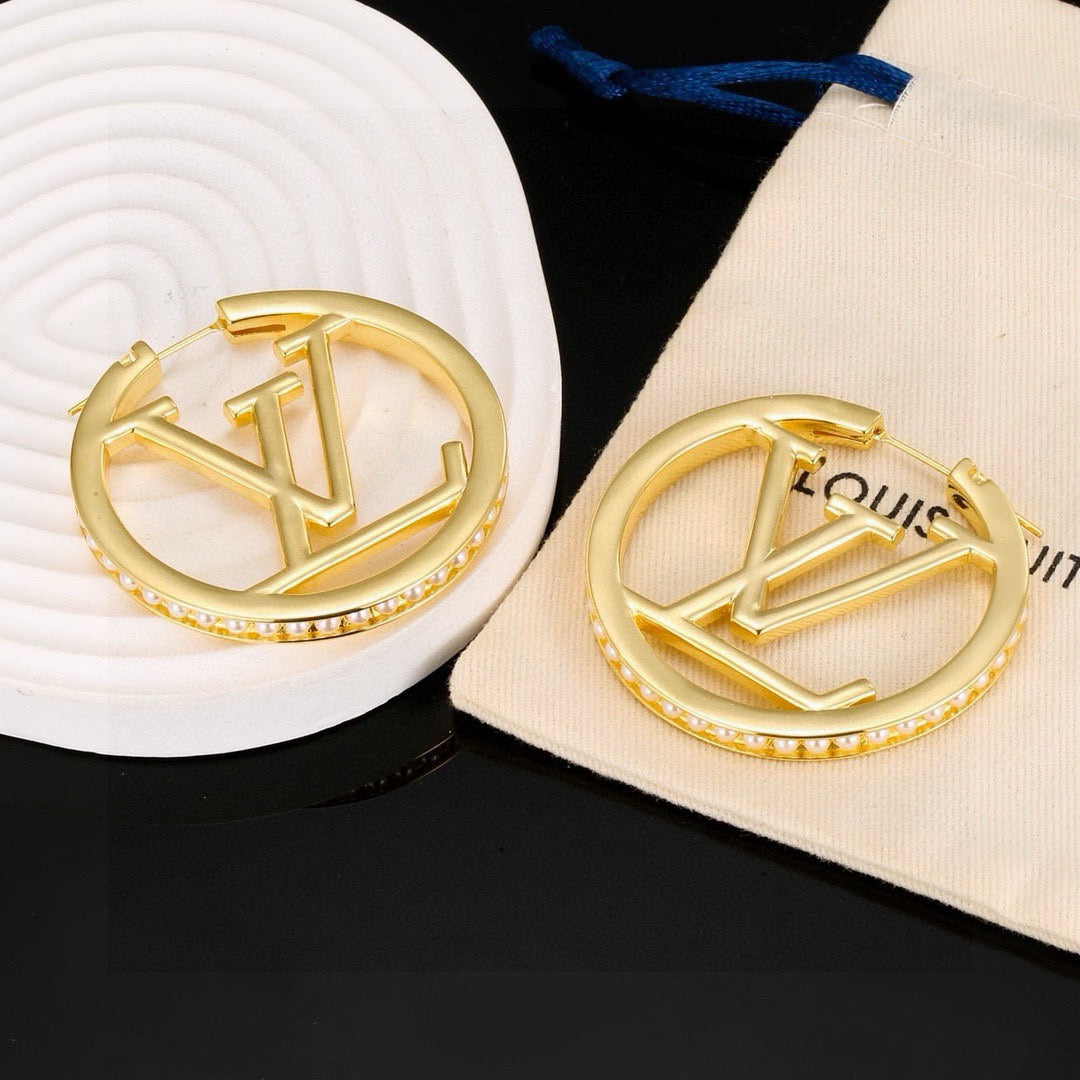 letter Stud Earrings for women - alternate angle view 6