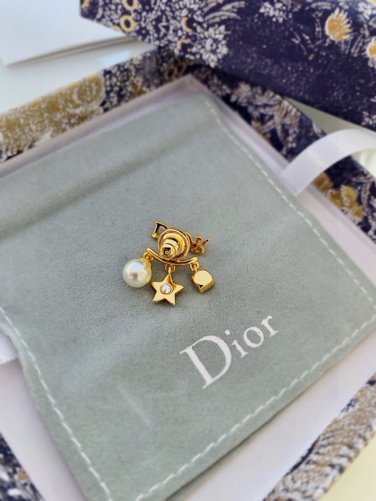 pearl letter Earrings for women - alternate angle view 3