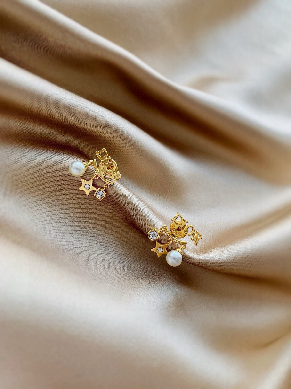 pearl letter Earrings for women - alternate angle view 6