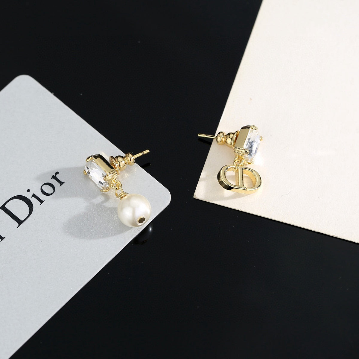 red 925 sterling silver pearl Drop Earrings for women - alternate angle view 7