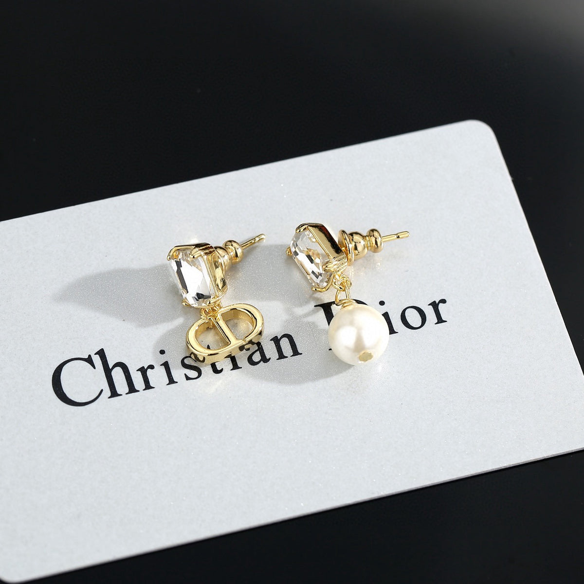 red 925 sterling silver pearl Drop Earrings for women - product detail view