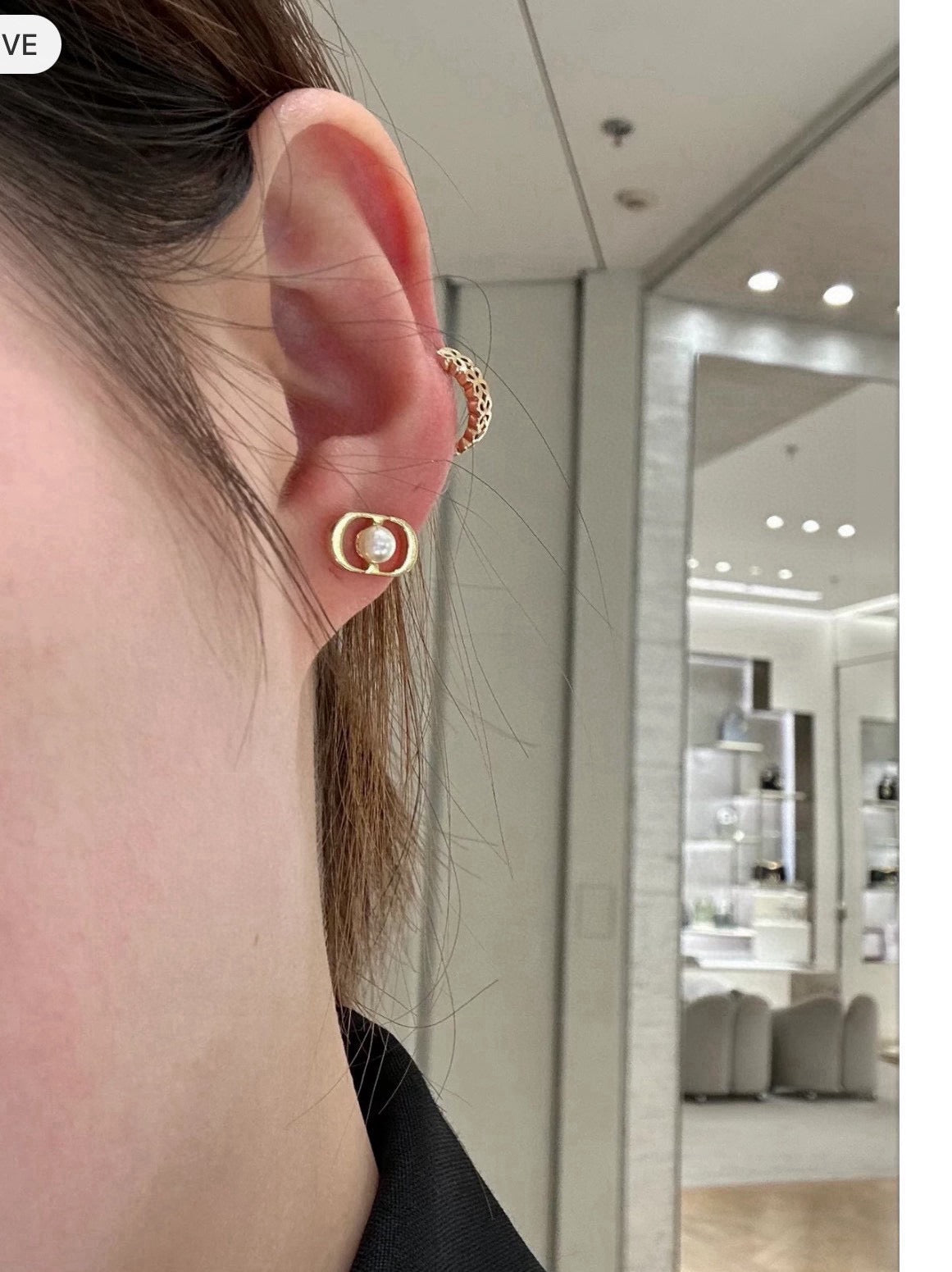 gold luxury Stud Earrings for women - alternate angle view 6