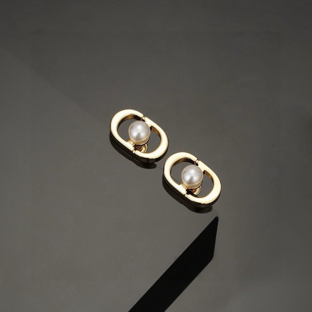 gold luxury Stud Earrings for women - alternate angle view 7