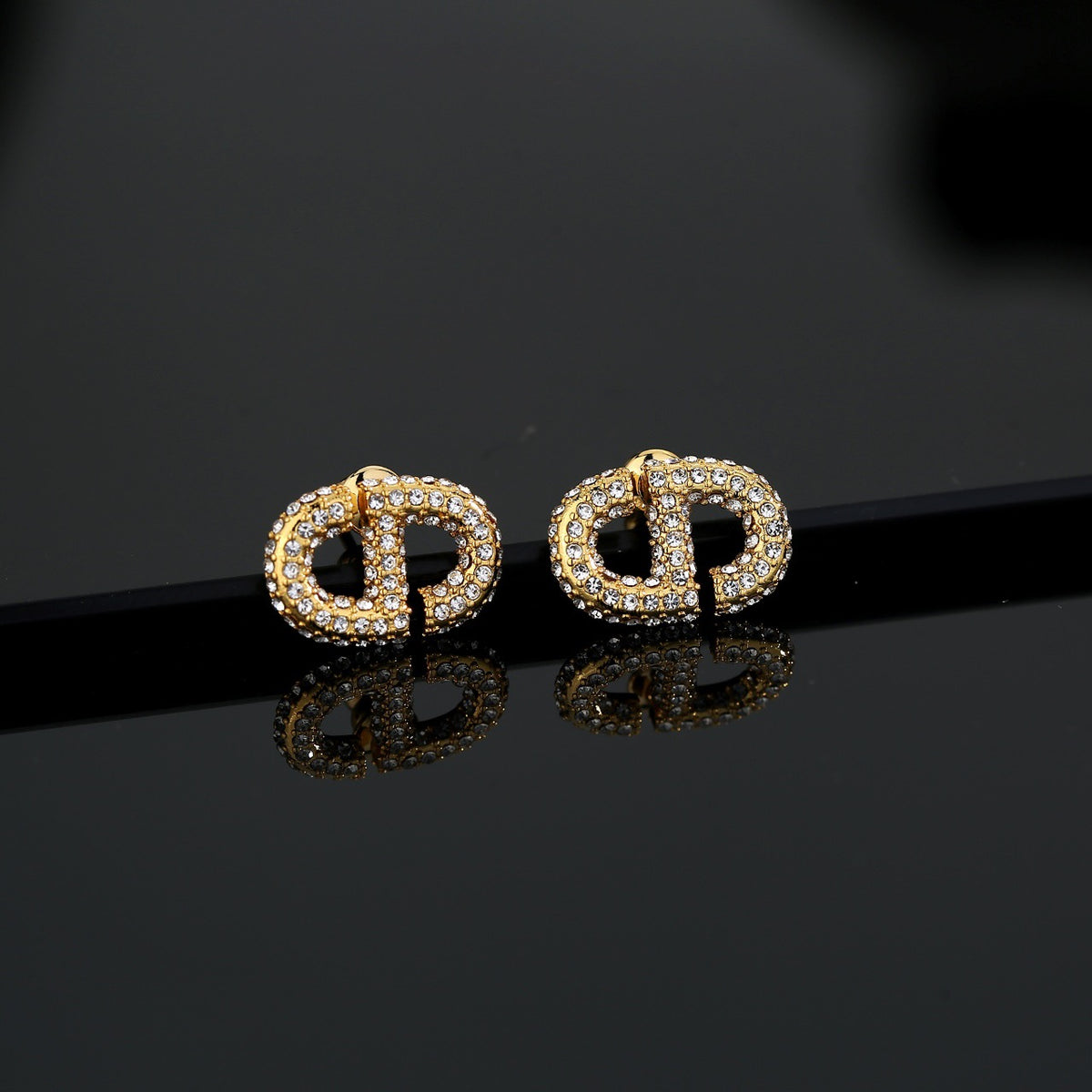 letter Stud Earrings for women - alternate angle view 6