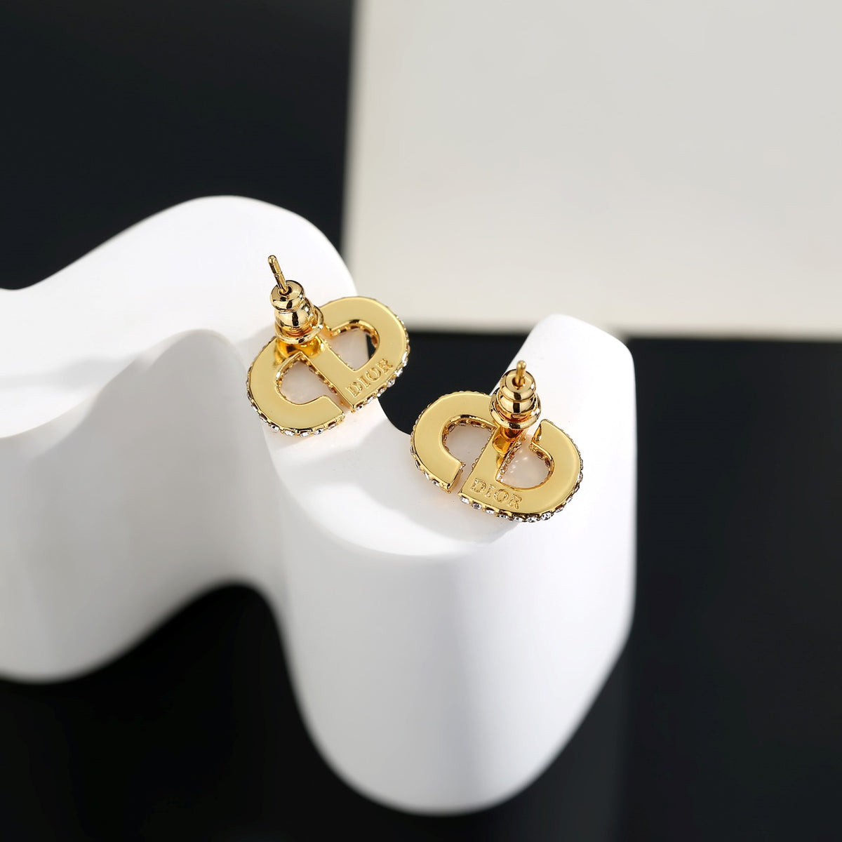 letter Stud Earrings for women - alternate angle view 3