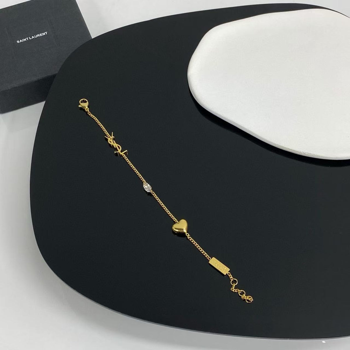 yellow brass elegant Bracelet for women - alternate angle view 2