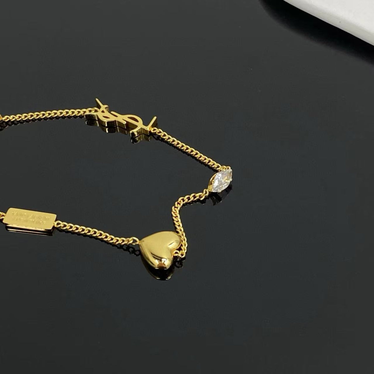 yellow brass elegant Bracelet for women - alternate angle view 3