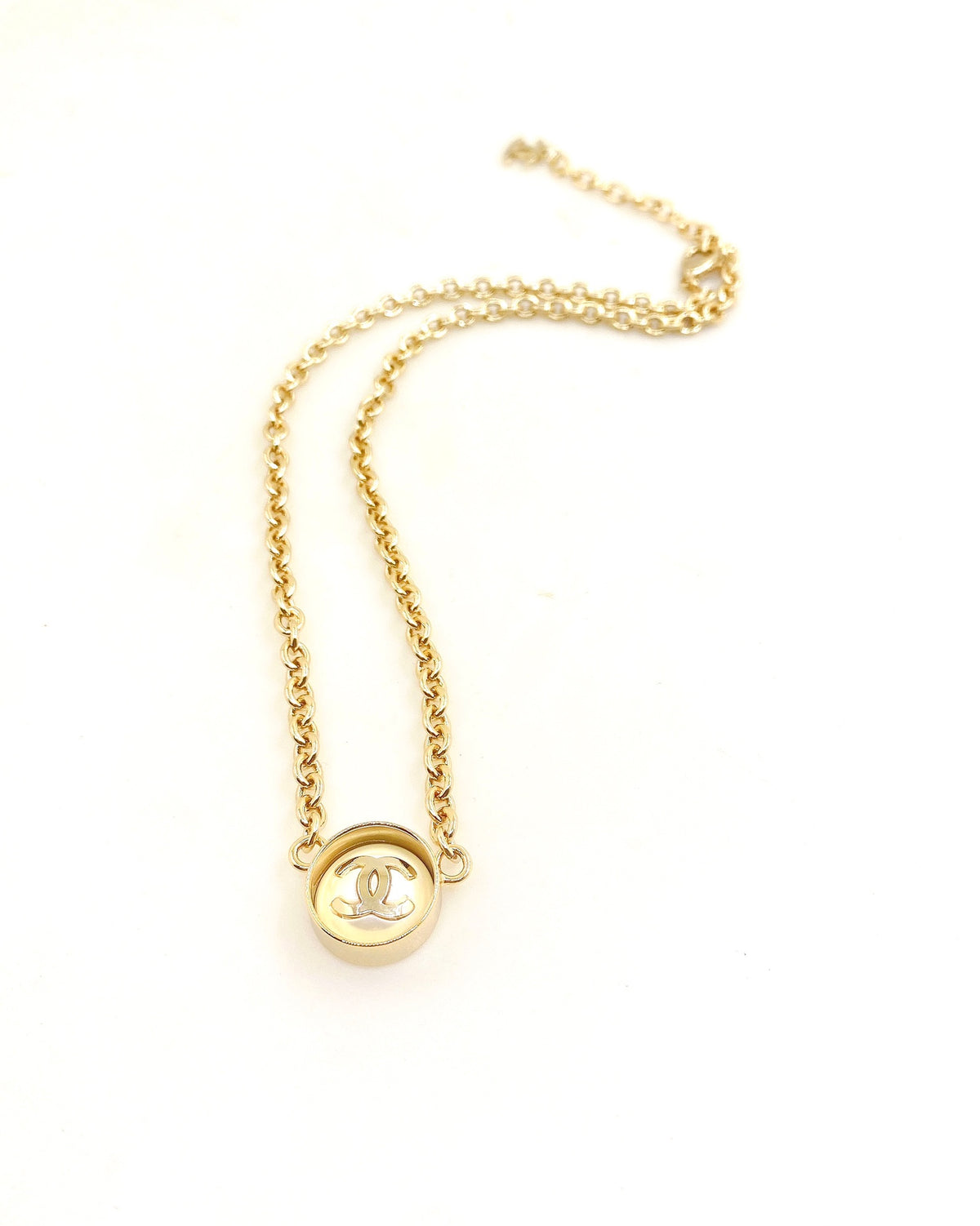 yellow brass Necklace for women - product detail view
