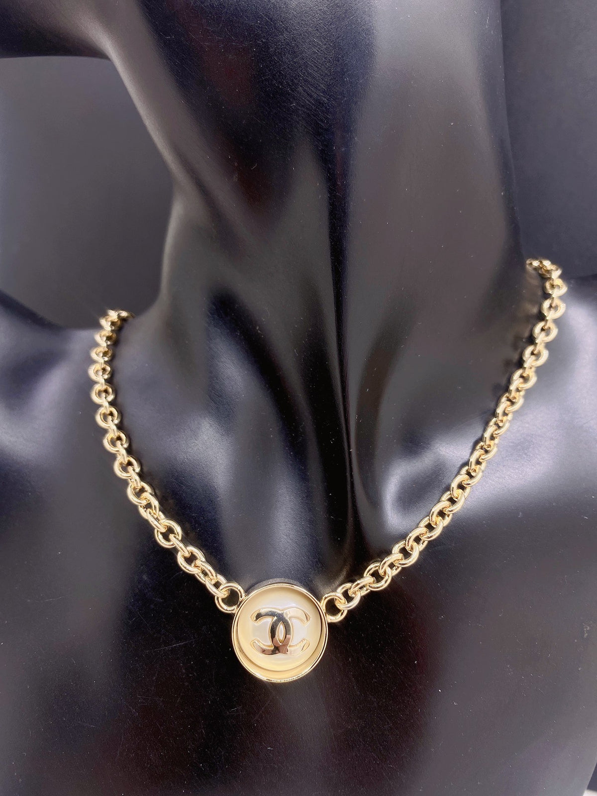 yellow brass Necklace for women - alternate angle view 2