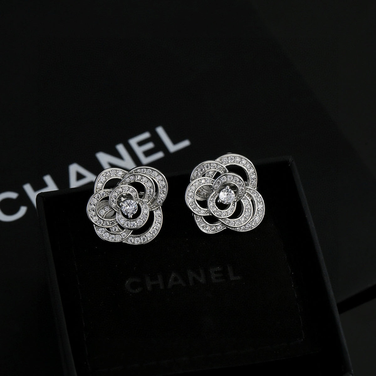 yellow brass floral Stud Earrings for women - alternate angle view 8